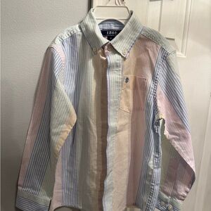 Izod Boy's Pastel Multi-Striped Button-Down Shirt - Pink, Blue, Cream